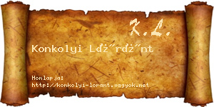 Konkolyi Lóránt névjegykártya